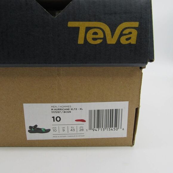 TEVA MEN'S HURRICANE XLT2 SANDALS IN BLACK GREEN SZ 10 - Picture 8 of 9